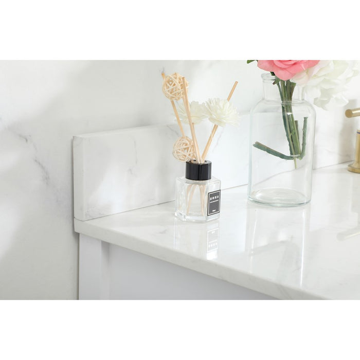 Elegant Larkin 48" Single Bathroom Vanity, White/Backsplash