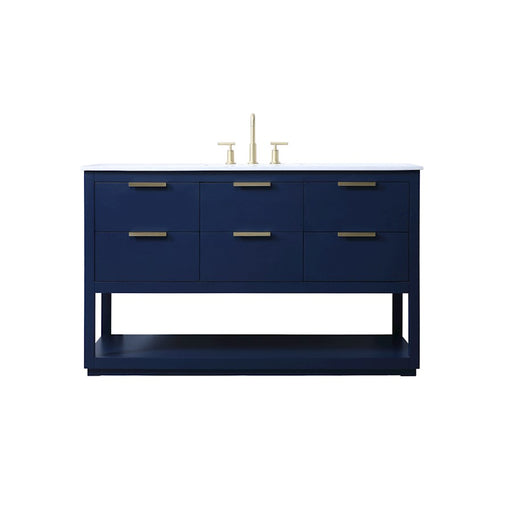 Elegant Lighting Larkin 54" Single Vanity Sink, Blue - VF19254BL
