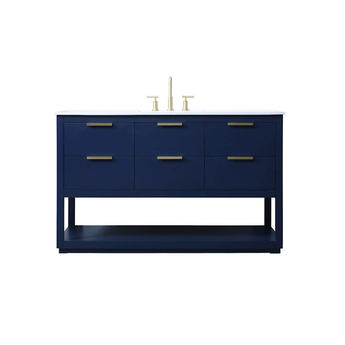 Elegant Lighting Larkin 54" Single Vanity Sink, Blue - VF19254BL