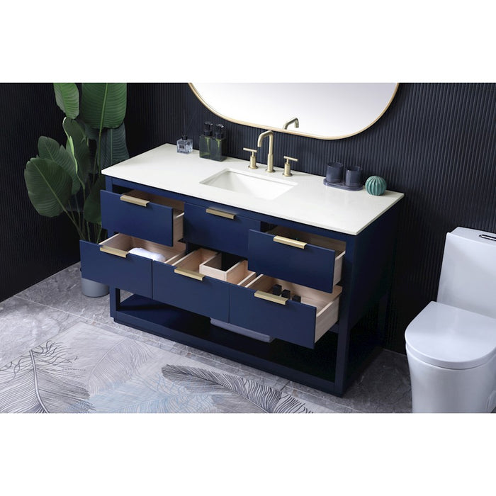Elegant Lighting Larkin 54" Single Vanity Sink, Blue