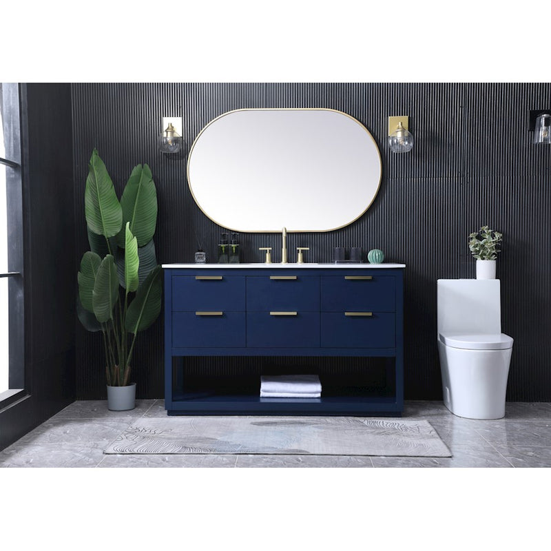 Elegant Lighting Larkin 54" Single Vanity Sink, Blue