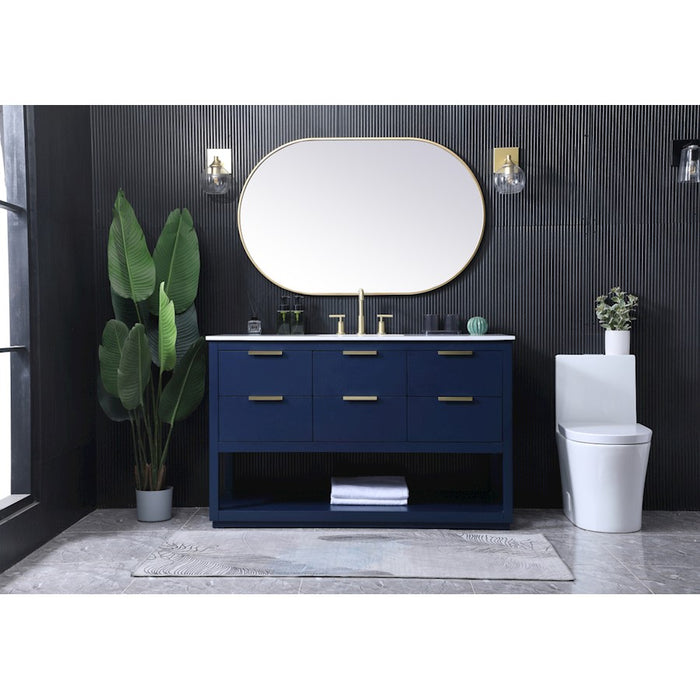 Elegant Lighting Larkin 54" Single Vanity Sink, Blue