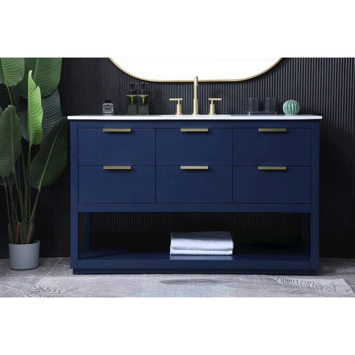 Elegant Lighting Larkin 54" Single Vanity Sink, Blue