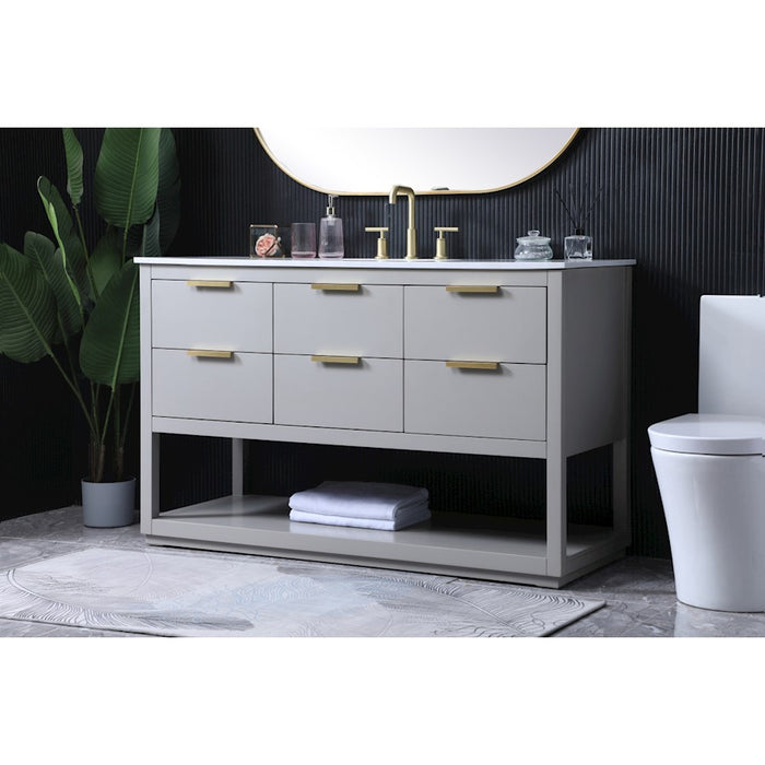 Elegant Lighting Larkin 54" Single Vanity Sink, Grey
