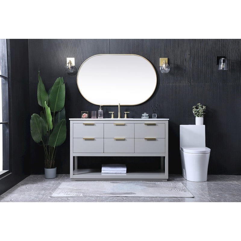 Elegant Lighting Larkin 54" Single Vanity Sink, Grey