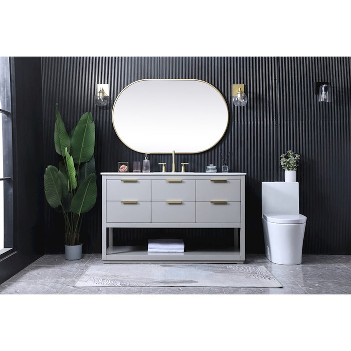 Elegant Lighting Larkin 54" Single Vanity Sink, Grey