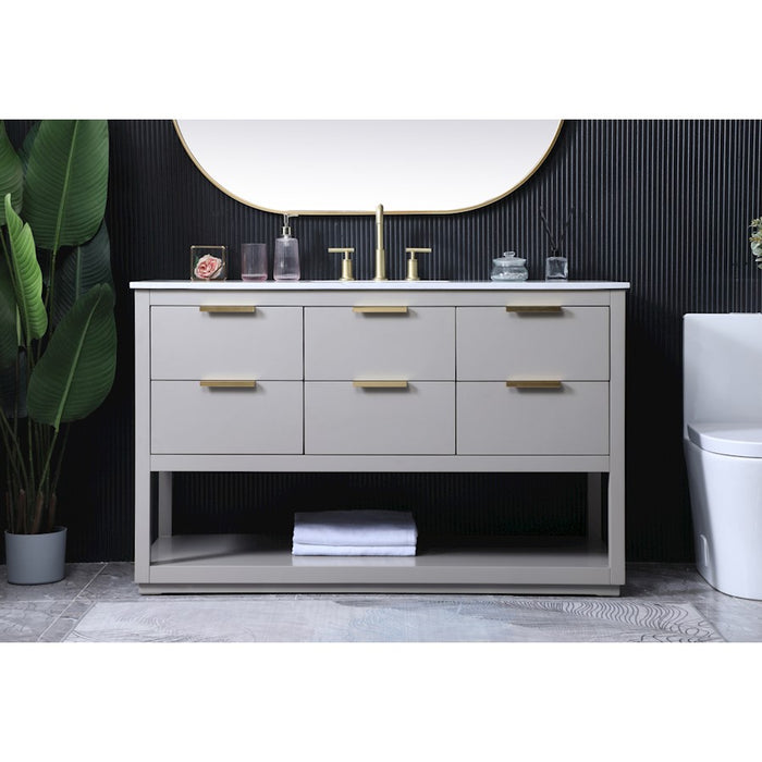 Elegant Lighting Larkin 54" Single Vanity Sink, Grey