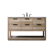Elegant Lighting Larkin 54"L Single Vanity Sink, Natural Oak - VF19254NT