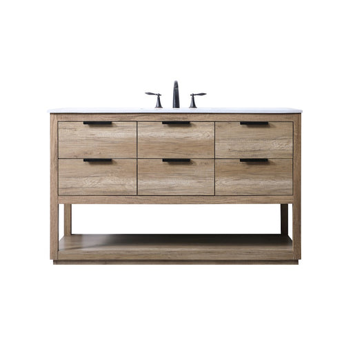 Elegant Lighting Larkin 54"L Single Vanity Sink, Natural Oak - VF19254NT