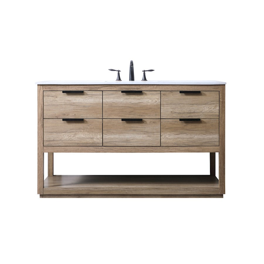 Elegant Lighting Larkin 54"L Single Vanity Sink, Natural Oak - VF19254NT