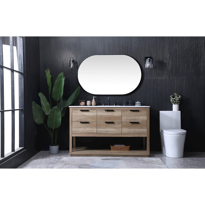 Elegant Lighting Larkin 54"L Single Vanity Sink, Natural Oak