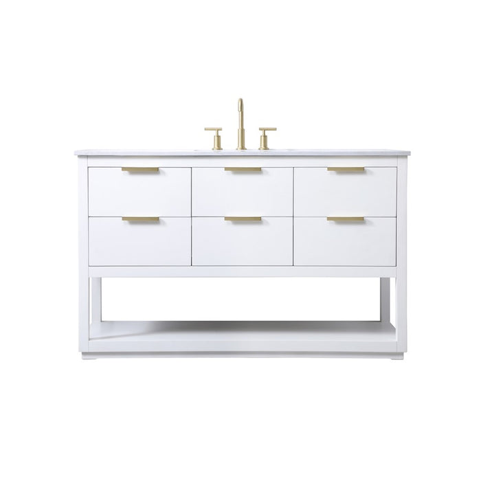 Elegant Lighting Larkin 54" Single Vanity Sink, White - VF19254WH