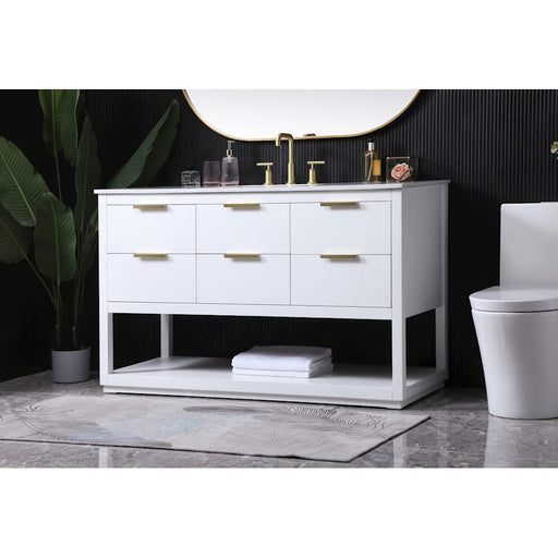 Elegant Lighting Larkin 54" Single Vanity Sink, White