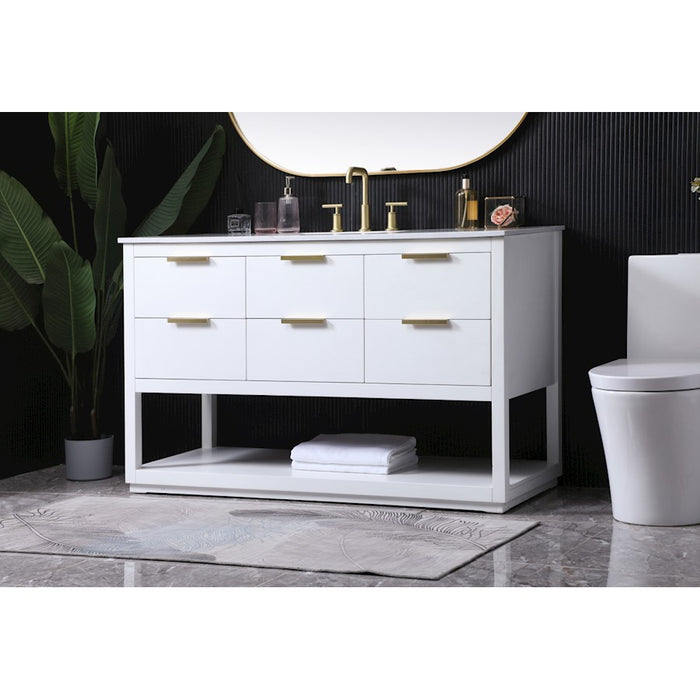 Elegant Lighting Larkin 54" Single Vanity Sink, White