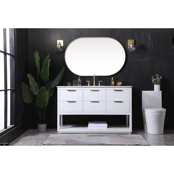 Elegant Lighting Larkin 54" Single Vanity Sink, White