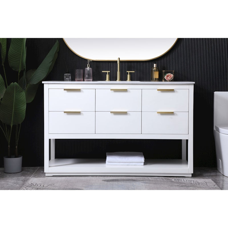 Elegant Lighting Larkin 54" Single Vanity Sink, White