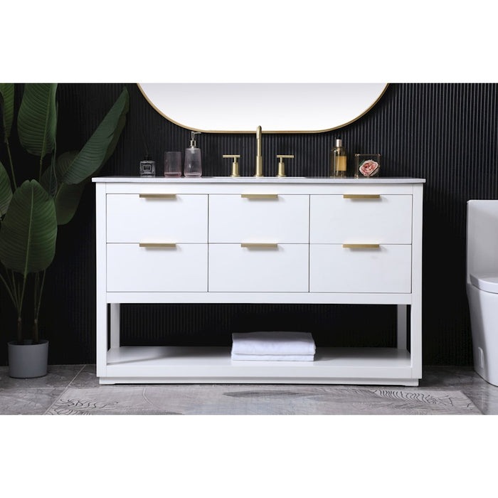 Elegant Lighting Larkin 54" Single Vanity Sink, White
