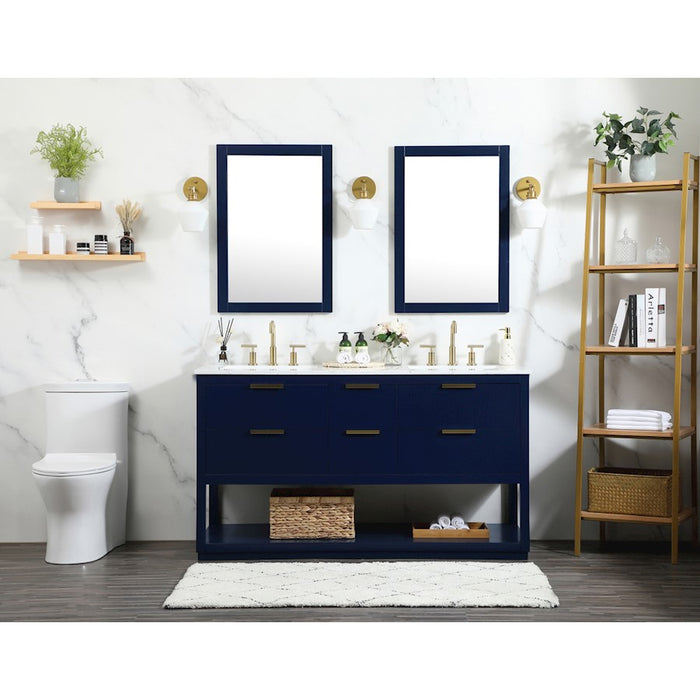 Elegant Kitchen/Bath Larkin 60" Single Bathroom Vanity, Blue