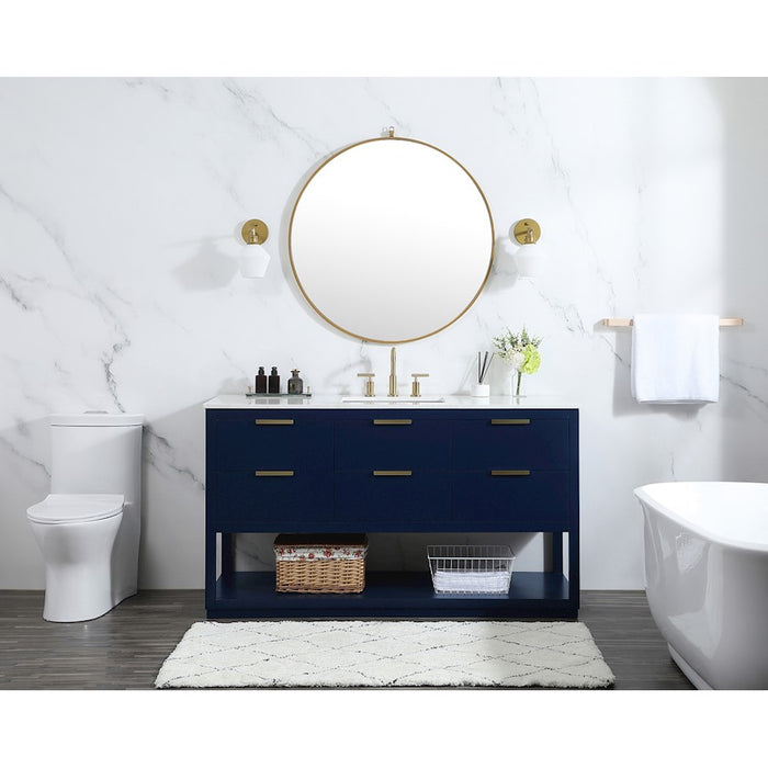 Elegant Kitchen/Bath Larkin 60" Single Bathroom Vanity, Blue
