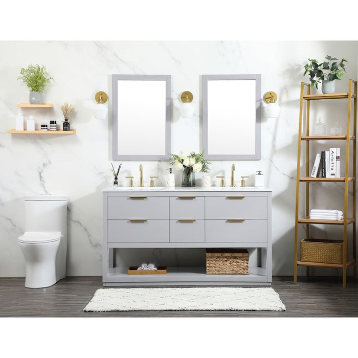 Elegant Kitchen/Bath Larkin 60" Double Bathroom Vanity, Blue