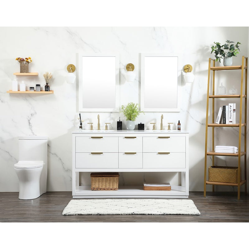 Elegant Kitchen/Bath Larkin 60" Double Bathroom Vanity, Grey
