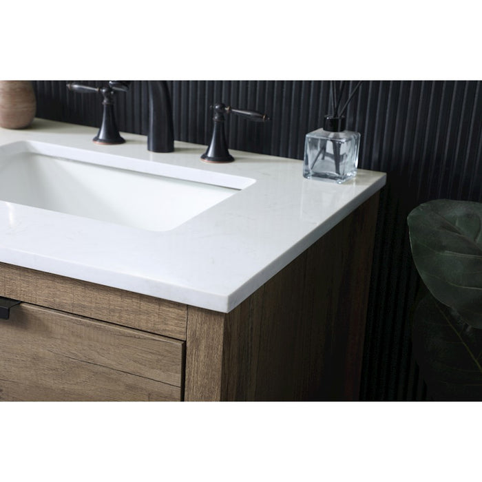 Elegant Lighting Larkin 60"L Double Vanity Sink, Natural Oak