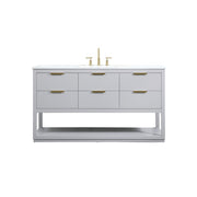 Elegant Kitchen/Bath Larkin 60" Single Bathroom Vanity, Grey - VF19260GR