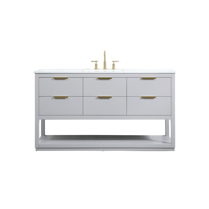 Elegant Kitchen/Bath Larkin 60" Single Bathroom Vanity, Grey - VF19260GR