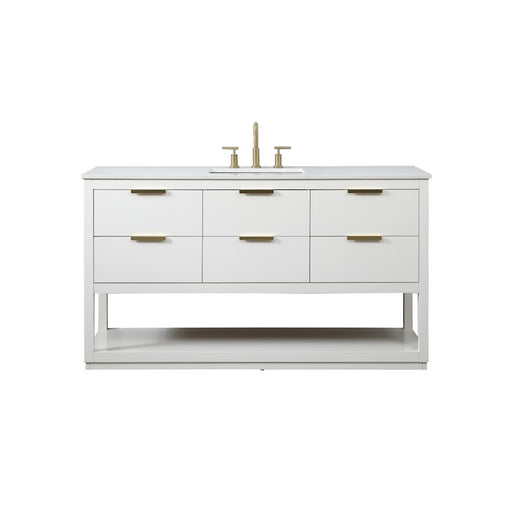 Elegant Kitchen/Bath Larkin 60" Single Bathroom Vanity, White - VF19260WH