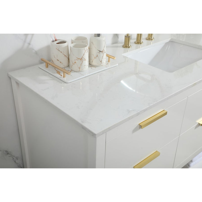 Elegant Kitchen/Bath Larkin 60" Single Bathroom Vanity, White