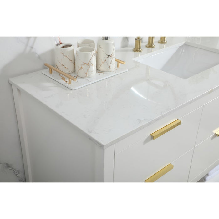 Elegant Kitchen/Bath Larkin 60" Single Bathroom Vanity, White