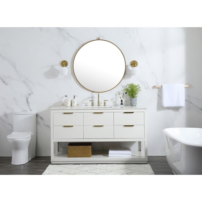 Elegant Kitchen/Bath Larkin 60" Single Bathroom Vanity, White