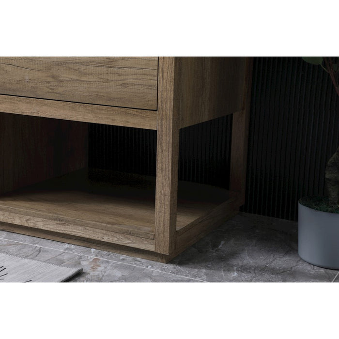 Elegant Lighting Larkin 72"L Double Vanity Sink, Natural Oak