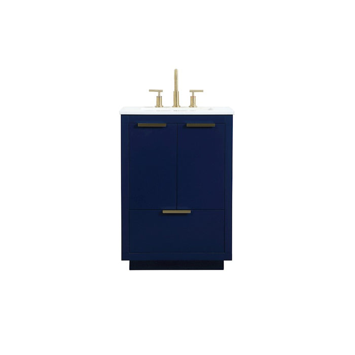 Elegant Kitchen/Bath Blake 24" Single Bathroom Vanity, Blue - VF19424BL