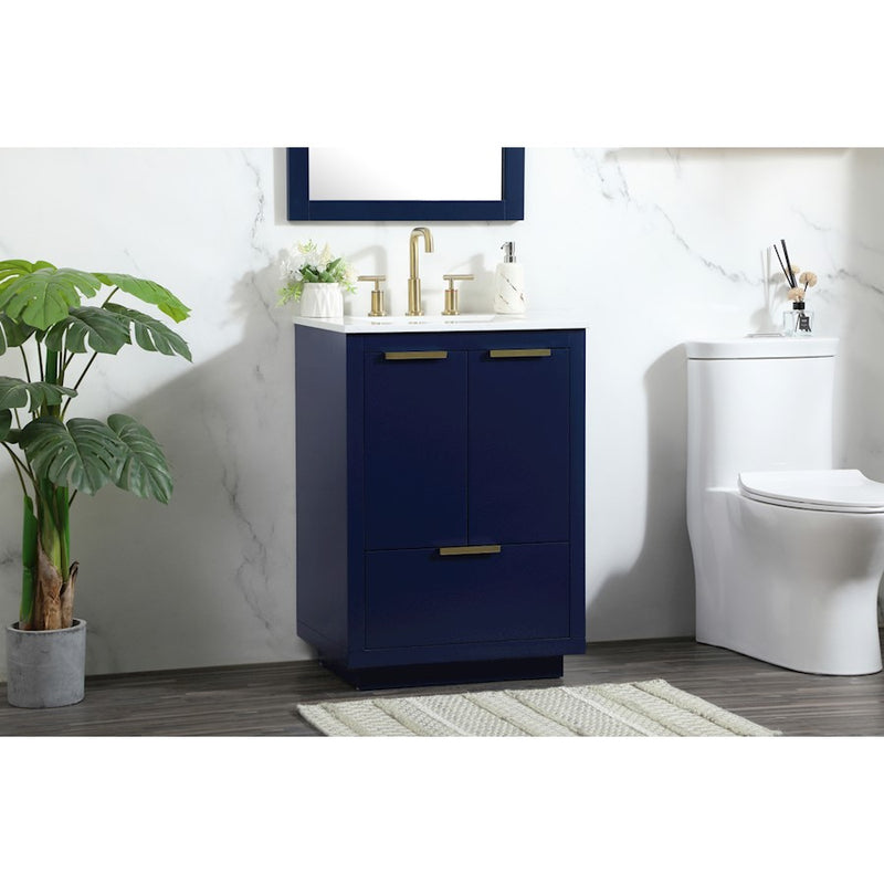 Elegant Kitchen/Bath Blake 24" Single Bathroom Vanity, Blue