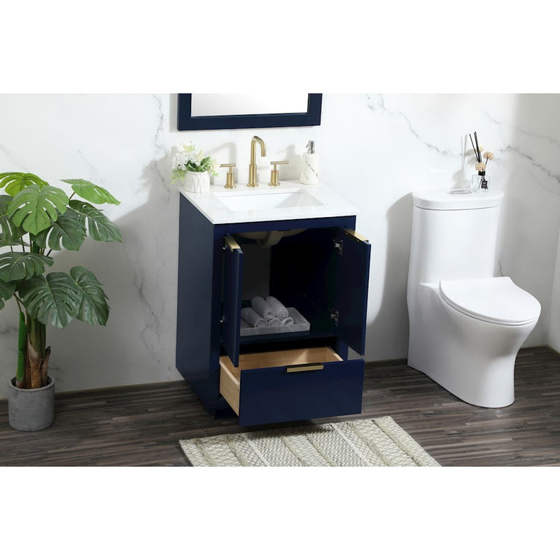 Elegant Kitchen/Bath Blake 24" Single Bathroom Vanity, Blue