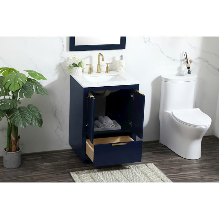 Elegant Kitchen/Bath Blake 24" Single Bathroom Vanity, Blue