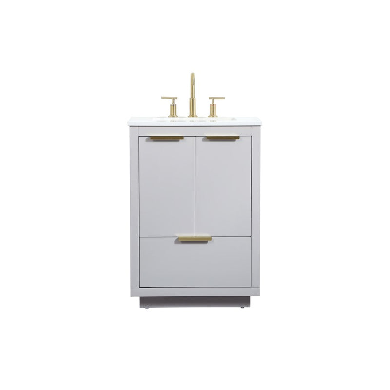 Elegant Kitchen/Bath Blake 24" Single Bathroom Vanity, Grey - VF19424GR