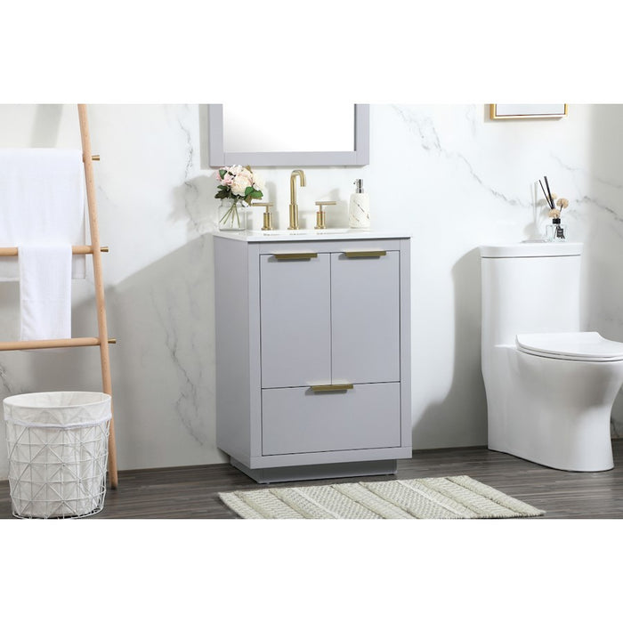 Elegant Kitchen/Bath Blake 24" Single Bathroom Vanity, Grey