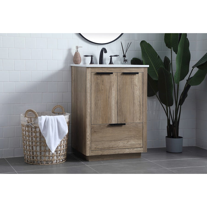 Elegant Lighting Blake 24"L Single Vanity Sink, Natural Oak