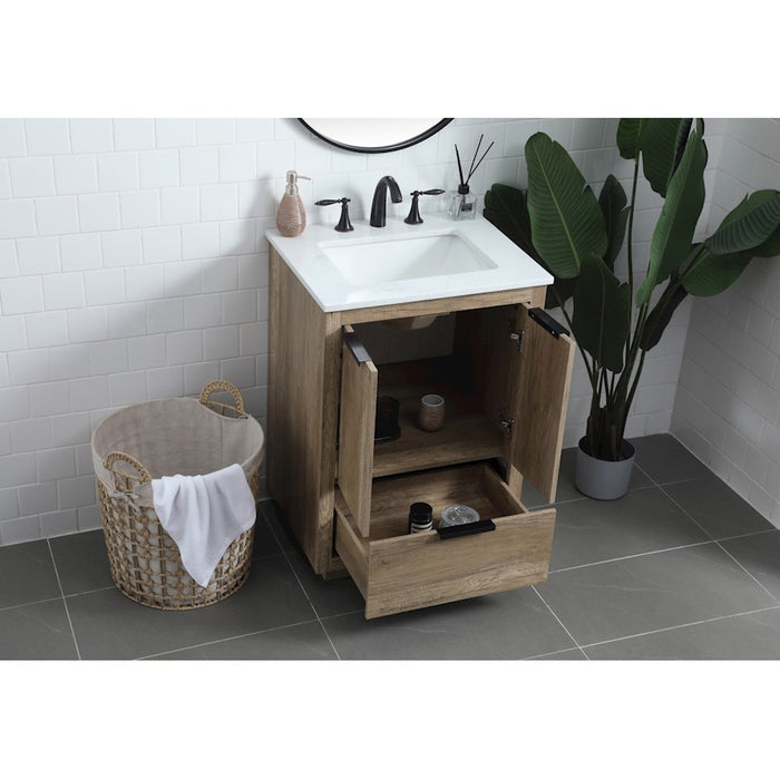 Elegant Lighting Blake 24"L Single Vanity Sink, Natural Oak