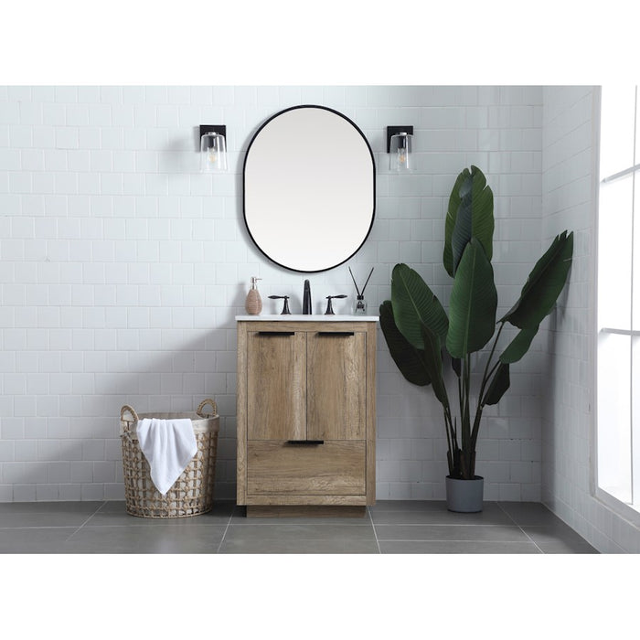 Elegant Lighting Blake 24"L Single Vanity Sink, Natural Oak