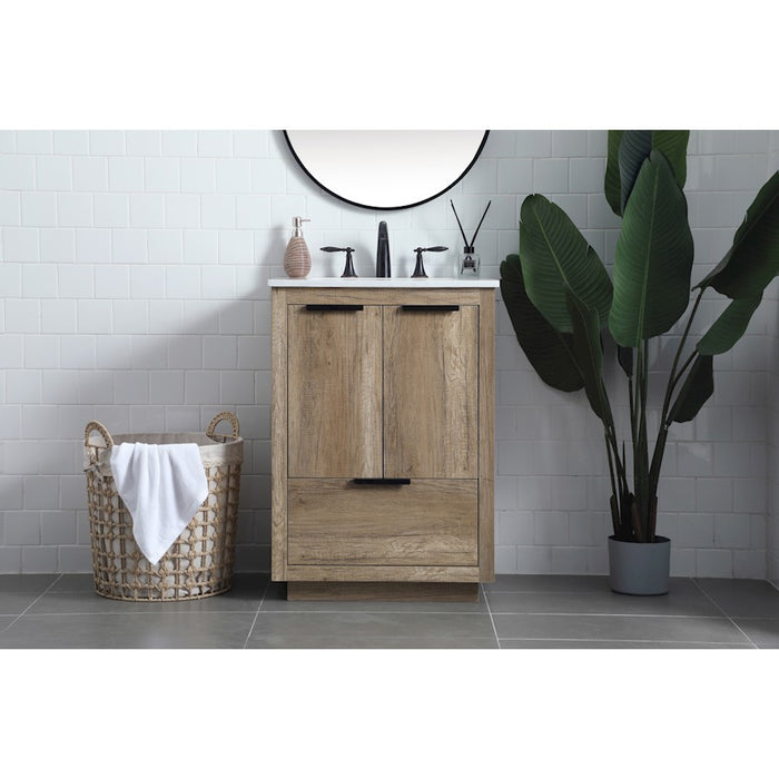 Elegant Lighting Blake 24"L Single Vanity Sink, Natural Oak