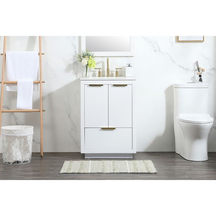 Elegant Kitchen/Bath Blake 24" Single Bathroom Vanity, White
