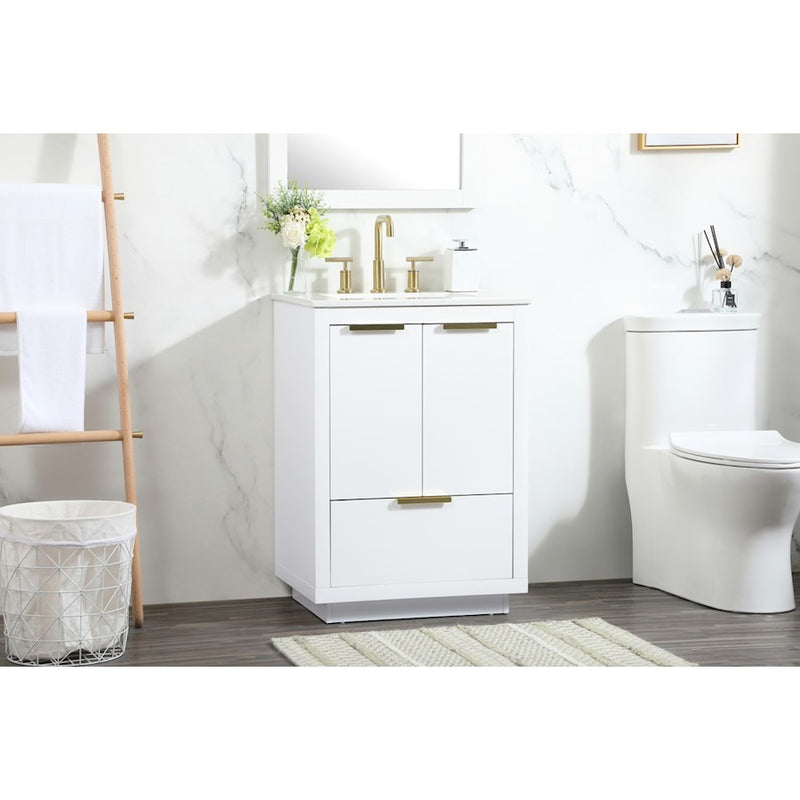 Elegant Kitchen/Bath Blake 24" Single Bathroom Vanity, White
