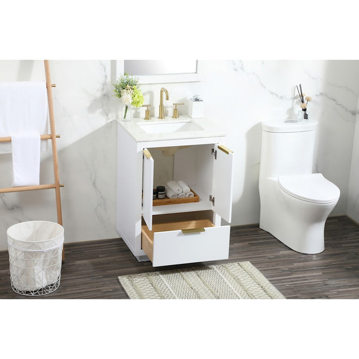 Elegant Kitchen/Bath Blake 24" Single Bathroom Vanity, White