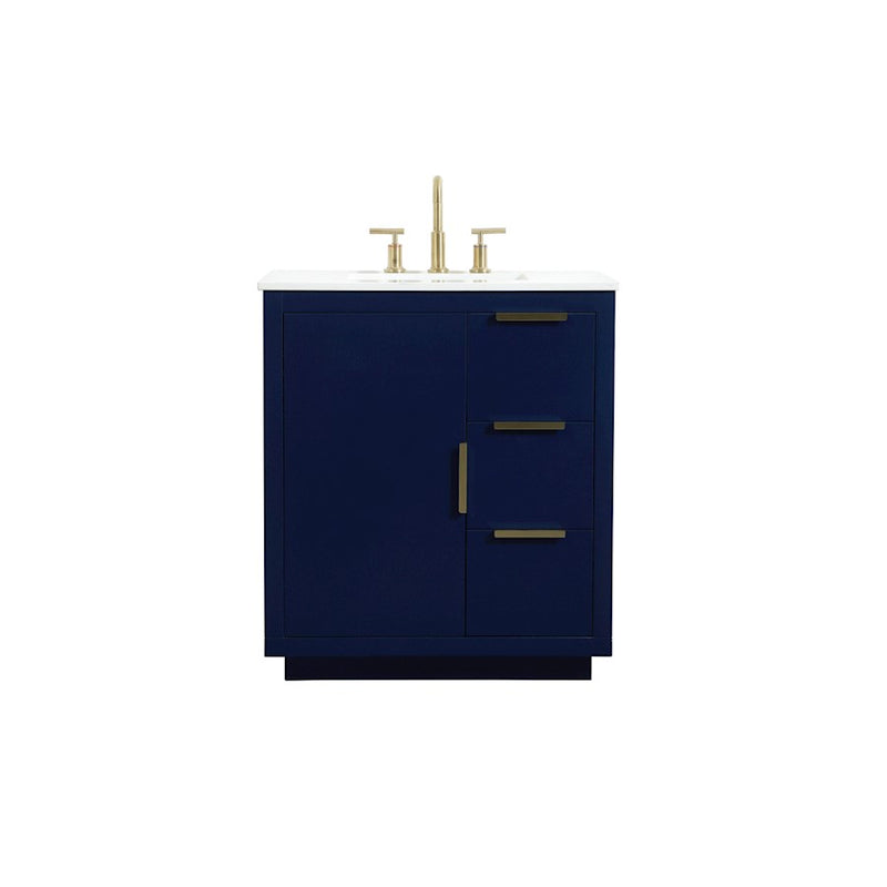 Elegant Kitchen/Bath Blake 30" Single Bathroom Vanity, Blue - VF19430BL