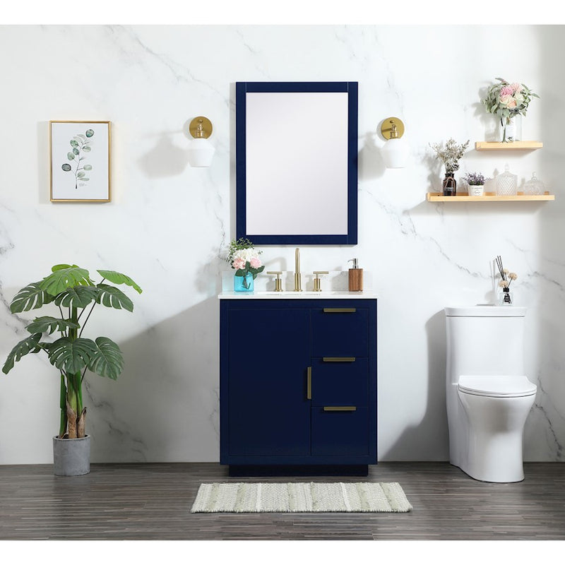 Elegant Kitchen/Bath Blake 30" Single Bathroom Vanity, Blue