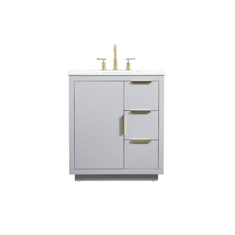 Elegant Kitchen/Bath Blake 30" Single Bathroom Vanity, Grey - VF19430GR