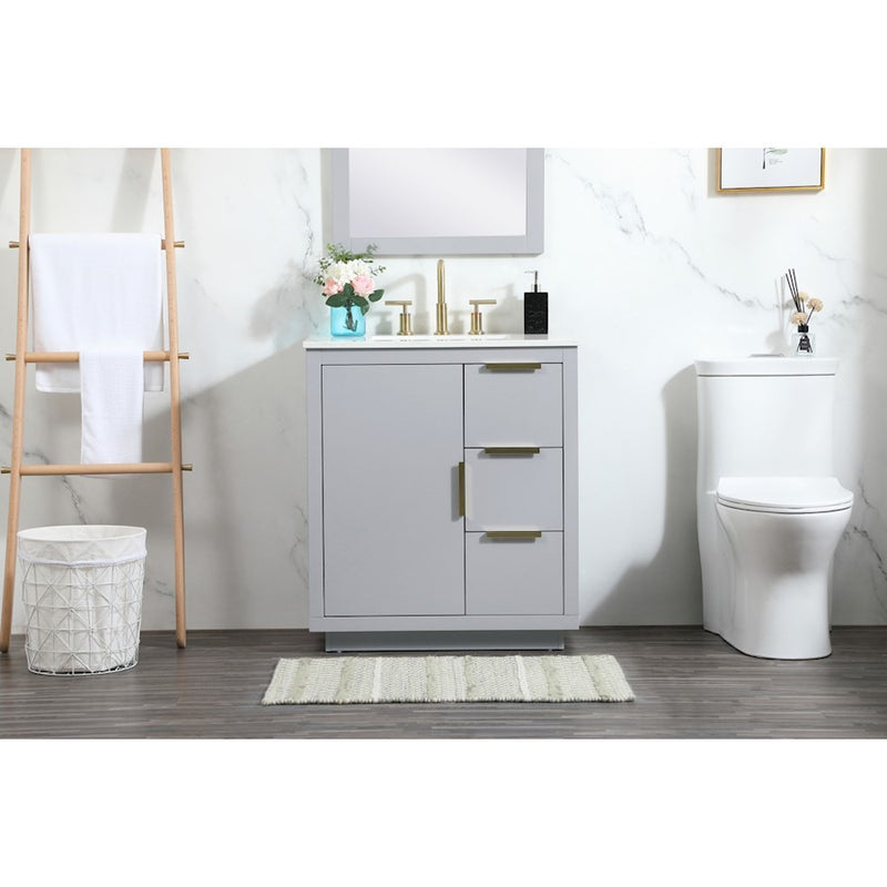 Elegant Kitchen/Bath Blake 30" Single Bathroom Vanity, Grey